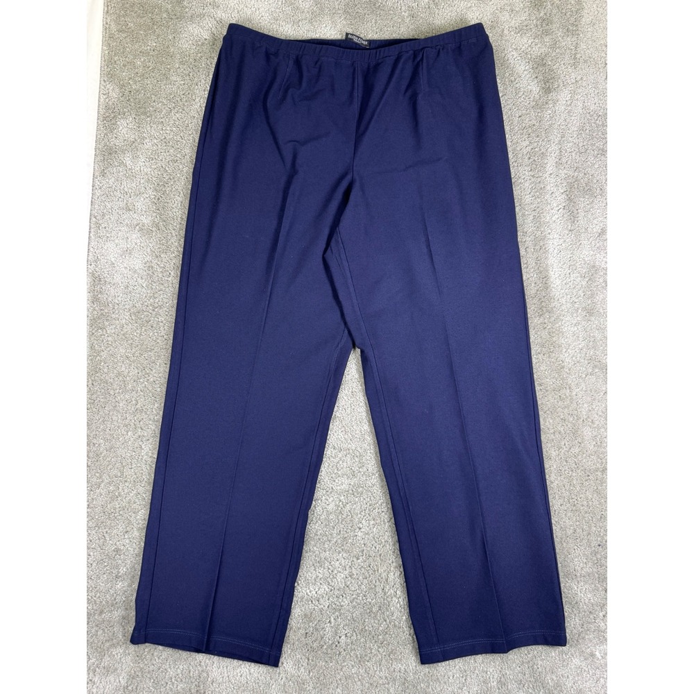 Eileen Fisher Woman Navy Blue Straight Leg Stretch Jersey Pants Plus Size 1X